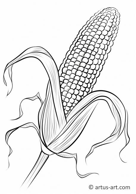 Kolorowanka z kolbą kukurydzy